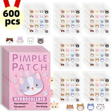 Load image into Gallery viewer, 600pcs Cartoon Cat Acne Patches – Ultra-Thin Breathable Pimple Stickers
