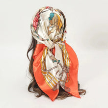 Load image into Gallery viewer, Satin Square Scarf – Elegant 2025 Print Hijab, Shawl &amp; Hair Wrap
