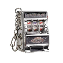 Load image into Gallery viewer, Mini Gambling Slot Machine Key Chains Creative Arcade Pocket Fruit Lucky Jackpot Gadget Antistress Toy Funny Games Keychain Ring
