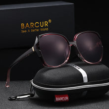 将图片加载到图库查看器，BARCUR Oversized Square Polarized Sunglasses for Women – Fashion Gradient Lens Summer Eyewear with UV400 Protection – Lightweight PC Comfortable Frame Trendy Street Style Shades for Summer Shopping Beach &amp; Travel
