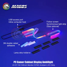 Load image into Gallery viewer, Skydimo Monitor Ambilight Lights PC E-Sport Gamer Ambient RGB Strip, Desktop Computer Display AURA LED 5V USB Software Control
