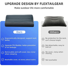 Load image into Gallery viewer, FLEXTAILGEAR Neck Contour Inflatable Camping Pillow Ergonomic Travel Pillow Backpacking Gear for Camp, Hiking, Airplane, Office
