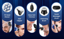 Load image into Gallery viewer, 5 in 1 Electric Head Shaver for Bald Men 7D Floating Cutter Beard Trimmer Clipper Waterproof Shaving Men Grooming Kit
