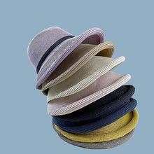 将图片加载到图库查看器，Classic Style Straw Hat Women Foldable Traveling Summer Women's Big Sun Hat Vintage Design Wide Side Straw Hat Female Summer Beach Hat Holiday Party Cap 56-58CM
