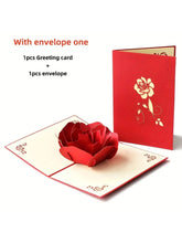 Load image into Gallery viewer, 3D Pop-Up Happy Birthday Rose Card - Perfect for Anniversaries, Mother's Day, Weddings - Greeting Women,Youngsters with Envelope
