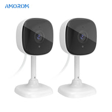 Load image into Gallery viewer, Amorom Indoor Wifi Ip Camera 1080P Pet Baby Monitor Night Vision Ai Detect Surveillance Mini Cameras with Alexa &amp; Google Home
