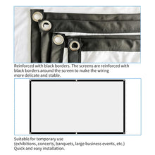 将图片加载到图库查看器，16:9 Portable Projector Screen Simple Projector Curtain 72/84/100/120/150 inch HD Display Screen Home Cinema Theater Movie Home

