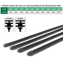 Load image into Gallery viewer, Car Wiper blade Insert Natural Rubber Strip Windshield strips (Refill) 8mm 6mm 14"16"17"18"19"20"21"22"24"26"28" Car Accessories
