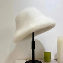 将图片加载到图库查看器，Fluffy Fur Fisherman Hat For Women Winter Plush Ear Protection Cap Windproof Warm Female Panama Caps Solid Fashion Bucket Hat
