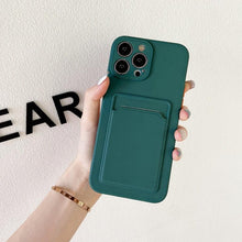 Load image into Gallery viewer, Soft Silicone Phone Case For iPhone 14 13 Pro Max 13 Mini 14Pro Wallet Card Holder Cover Silicone Case for Women Girls Anti-Scratch Soft Lining Protective Case
