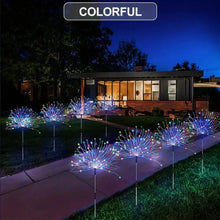 Load image into Gallery viewer, LED Solar Fireworks Lights – Outdoor Waterproof Garden Lights with Remote
