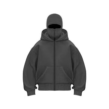 将图片加载到图库查看器，Men’s &amp; Women’s Sports Hoodie with Built-In Mask – Fleece Zip-Up Plus Size Casual Sweatshirt for Autumn &amp; Winter
