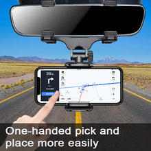 Load image into Gallery viewer, SEAMETAL Rearview Mirror Phone Holder for Car Free Rotation Adjustment Phone Mount Stable Gripper Smartphone Navigation Bracket
