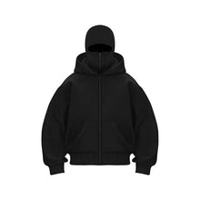 将图片加载到图库查看器，Men’s &amp; Women’s Sports Hoodie with Built-In Mask – Fleece Zip-Up Plus Size Casual Sweatshirt for Autumn &amp; Winter
