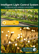 Load image into Gallery viewer, 8 LED Solar Firefly Garden Lights – Waterproof Warm White Outdoor Pathway &amp; Patio Decoration
