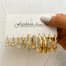 Load image into Gallery viewer, Gold Butterfly &amp; Heart Dangle Earrings Set – Acrylic Drop Jewelry for Women

