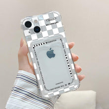 Load image into Gallery viewer, Transparent Cute Heart Pattern Phone Cases For iPhone 13 14 Pro Max Simple Luxurious Love Gradient Silicon Wallet Cover Card Holder Shockproof Bumper Protective Cover
