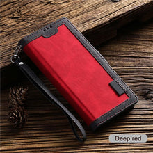 将图片加载到图库查看器，Luxury Magnetic Leather Flip Case For iPhone 14 13 12 Mini 11 Pro SE Card Holder Wallet Stand Cover Leather Wallet Flip Case Cover With Card And Cash Slot 360 Full Body Protection
