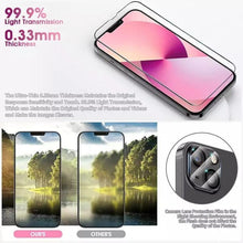 将图片加载到图库查看器，4PCS Tempered Glass for iPhone 11 14 12 13 Pro XR X XS Max Screen Protector on for iPhone 14 Pro Max Mini 7 8 6 6S Plus SE Glass Easy Installation Bubble Free HD Clear Scratch Resistant Anti-Fingerprint Tempered Glass Film
