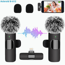 Load image into Gallery viewer, New Wireless Lavalier Microphone Portable Audio Video Recording Mini Microphone for iPhone Android PC Camera Live Gaming Phone
