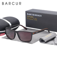 将图片加载到图库查看器，BARCUR Sports Polarized Sunglasses for Men Lightweight TR90 Square Fishing &amp; Travel Eyewear UV400 Protection Men Accessory
