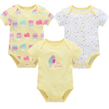 Load image into Gallery viewer, 3/6 PCS Baby Cotton Bodysuits Set Short Sleeve Summer Outfits for Newborn Boys &amp; Girls 0–12 Months

