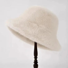 将图片加载到图库查看器，Fluffy Fur Fisherman Hat For Women Winter Plush Ear Protection Cap Windproof Warm Female Panama Caps Solid Fashion Bucket Hat
