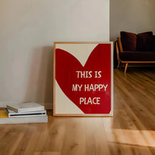 Load image into Gallery viewer, Red Heart Canvas Wall Art – Happy Place Poster Print
