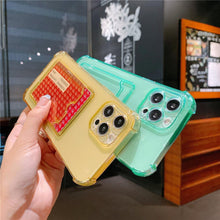 将图片加载到图库查看器，Transparent Card Slot Holder Case for iPhone 13 11 12 14 Pro Max Mini Clear Shockproof Soft Wallet Cover Clear Phone Case with Card Holder Slim Protective Soft Shock Absorbing Case with Card Holder
