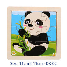 将图片加载到图库查看器，11cm/4.33in Kids Wooden Jigsaw Puzzle Games Cartoon Animal Vehicle Pattern Children Montessori Educational Toys
