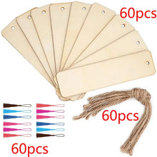 Load image into Gallery viewer, Wooden Bookmarks with Tassel Ropes - 10/20/60Pcs DIY Hanging Labels
