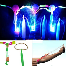 Load image into Gallery viewer, 10pcs LED Light Rockets – Flying Toys with Slingshot Launchers
