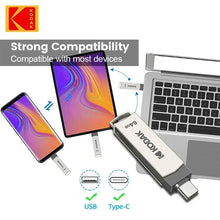 Load image into Gallery viewer, Kodak K273 Metal USB Flash Drive USB3.2 Type C Flash Drive 32GB 64GB 128GB 256GB High Speed for Car Laptop
