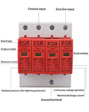 Load image into Gallery viewer, AC SPD 1P+N 3P+N 2P 4P 20KA~40KA C ~385VAC House Surge Protector protection Protective Low-voltage Arrester Device

