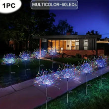 Load image into Gallery viewer, LED Solar Fireworks Lights – Outdoor Waterproof Garden Lights with Remote
