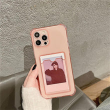 将图片加载到图库查看器，Transparent Card Slot Holder Case for iPhone 13 11 12 14 Pro Max Mini Clear Shockproof Soft Wallet Cover Clear Phone Case with Card Holder Slim Protective Soft Shock Absorbing Case with Card Holder
