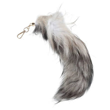 Load image into Gallery viewer, Plush-Fox Tail Keychain Furry Racoon Tail Keyring Keychain 28cm Animal Tail Key-Pendant Pompoms Keyring Holder Bag-Decor
