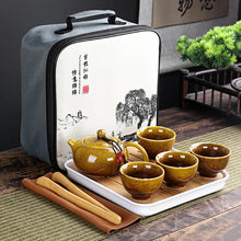 Load image into Gallery viewer, Portable Chinese Kung Fu Travel Tea Set with Carrying Bag &amp; Gaiwan
