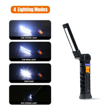 Load image into Gallery viewer, 1pc COB LED Work Light Dimmable USB Rechargeable LED Flashlight Inspection Lamp With Magnet&amp;Hook 14500/18650 Battery Torch light
