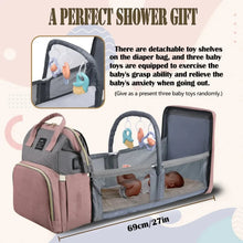 Load image into Gallery viewer, Mommy Bag Lightweight Portable Folding Crib Bed Large-capacity Travel Maternity Bags Baby Backpack Female Mommy Outting Bag
