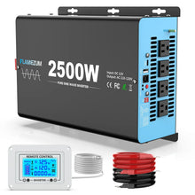 Load image into Gallery viewer, 2500W/3000W/4000W Power Inverter Pure Sine Wave DC 12V To AC 110V 120V with Remote Control and USB LCD Display For Vehicles RV
