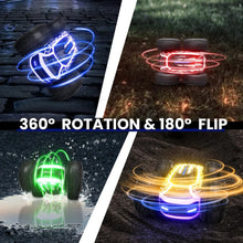 Load image into Gallery viewer, RC Stunt Car with LED Lights - 360° Rotating Double-Sided Remote Control Car for Kids, 2.4GHz, Black
