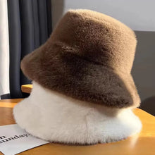 将图片加载到图库查看器，Fluffy Fur Fisherman Hat For Women Winter Plush Ear Protection Cap Windproof Warm Female Panama Caps Solid Fashion Bucket Hat
