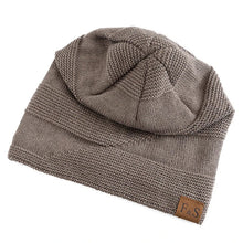 将图片加载到图库查看器，New Unisex Slouchy Winter Hats Add Fur Lined Men And Women Warm Beanie Cap Casual Label Decor Winter Knitted Hats
