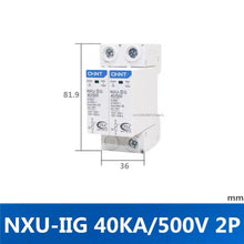 Load image into Gallery viewer, CHINT DC SPD Surge Protector NXU-IIG 2P 40KA 85V 350V 500V Instantaneous Lightning Arrester NXU Switch
