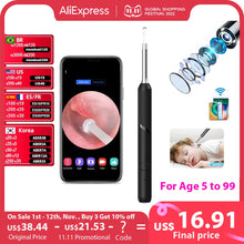 Load image into Gallery viewer, Wireless Smart Visual Ear Cleaner Otoscope NP20 Ear Wax Removal Tool with Camera Ear Endoscope 1080P Kit for iPhone iPad Android
