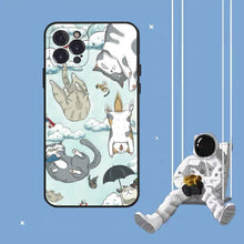 Load image into Gallery viewer, Cat Cute Art Phone Case For Iphone 8 7 6 6s Plus X Se 2020 Xr Xs 14 11 12 13 Mini Pro Max Mobile Case  Transparent Soft Protective Clear Case Compatible For Iphone
