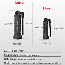 Load image into Gallery viewer, 1pc COB LED Work Light Dimmable USB Rechargeable LED Flashlight Inspection Lamp With Magnet&amp;Hook 14500/18650 Battery Torch light
