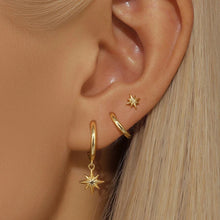 Load image into Gallery viewer, 3-Piece Star Drop Earrings Set – 18K Gold Stainless Steel Dangle Jewelry
