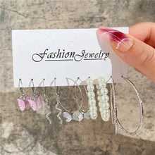Load image into Gallery viewer, Gold Butterfly &amp; Heart Dangle Earrings Set – Acrylic Drop Jewelry for Women
